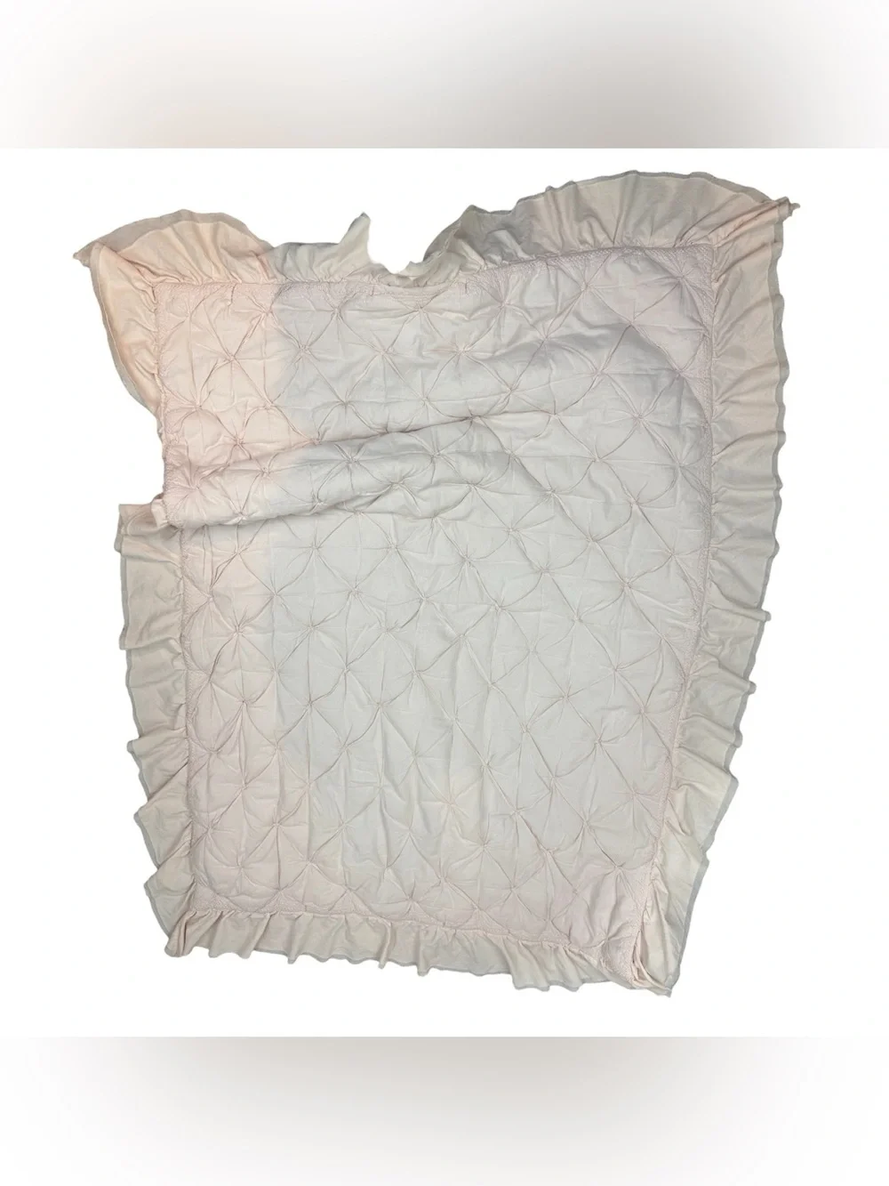 Pottery Barn Kids Organic Sadie Ruffle Quilt Blush Pink Toddler